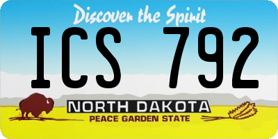 ND license plate ICS792
