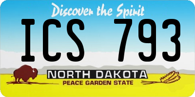 ND license plate ICS793