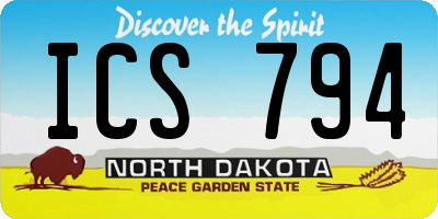 ND license plate ICS794