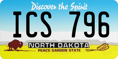 ND license plate ICS796