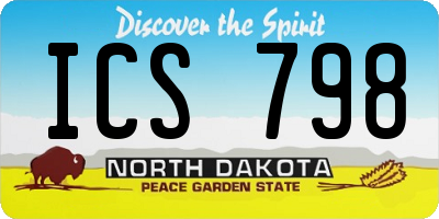 ND license plate ICS798