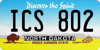 ND license plate ICS802