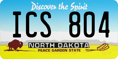 ND license plate ICS804