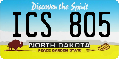 ND license plate ICS805