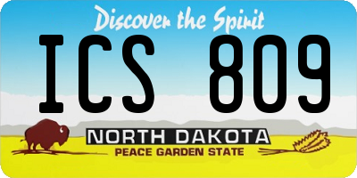 ND license plate ICS809