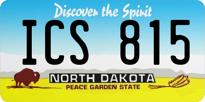 ND license plate ICS815