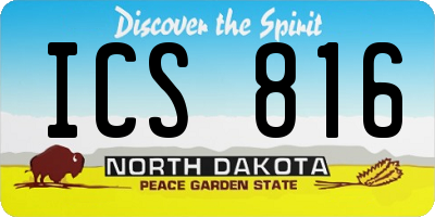 ND license plate ICS816