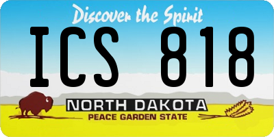 ND license plate ICS818