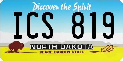 ND license plate ICS819