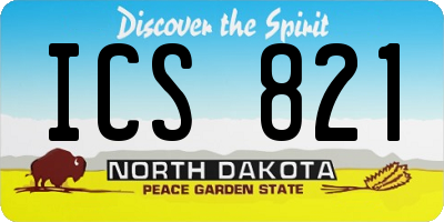 ND license plate ICS821