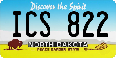 ND license plate ICS822