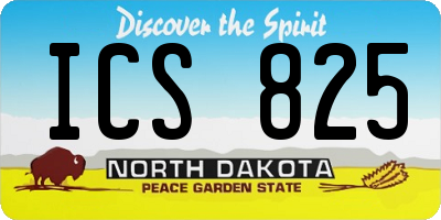 ND license plate ICS825