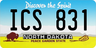 ND license plate ICS831