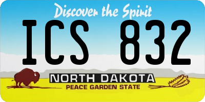 ND license plate ICS832