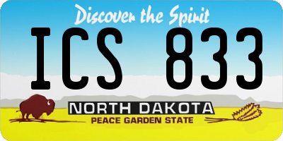 ND license plate ICS833