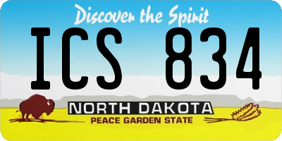 ND license plate ICS834