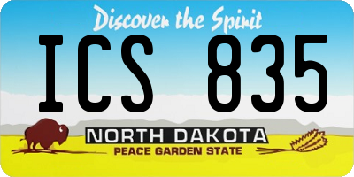 ND license plate ICS835