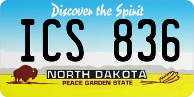ND license plate ICS836