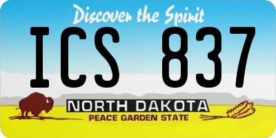 ND license plate ICS837