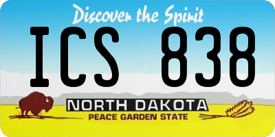 ND license plate ICS838