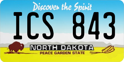 ND license plate ICS843