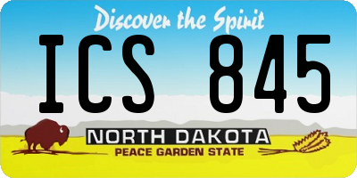 ND license plate ICS845