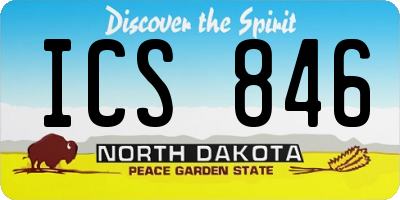 ND license plate ICS846