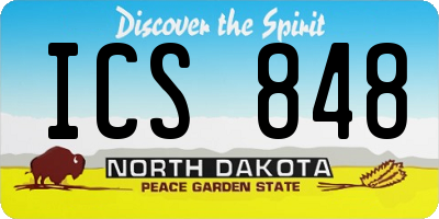 ND license plate ICS848