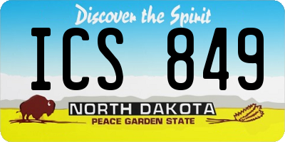 ND license plate ICS849
