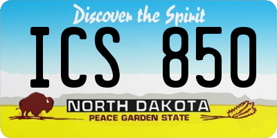 ND license plate ICS850