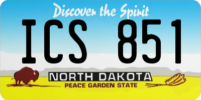 ND license plate ICS851
