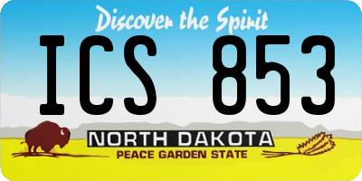 ND license plate ICS853