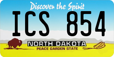 ND license plate ICS854