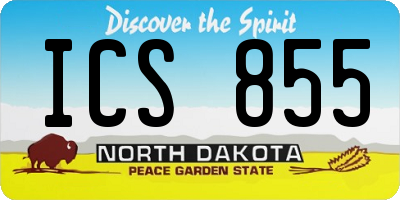 ND license plate ICS855