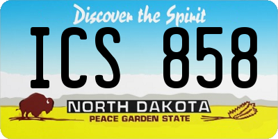 ND license plate ICS858