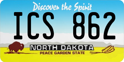 ND license plate ICS862