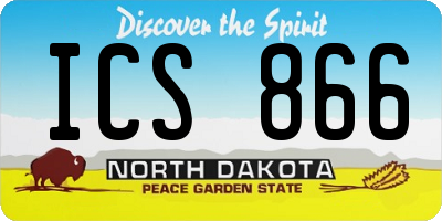 ND license plate ICS866