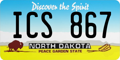 ND license plate ICS867