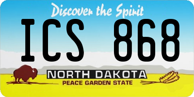 ND license plate ICS868