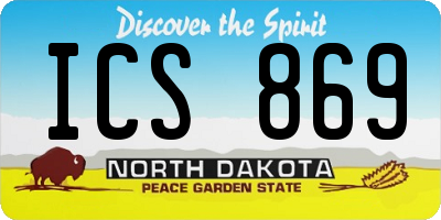 ND license plate ICS869