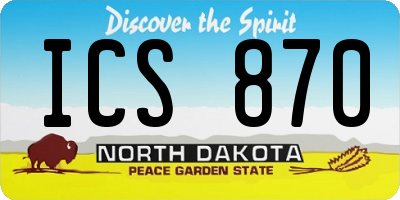 ND license plate ICS870