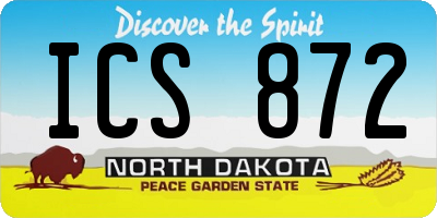 ND license plate ICS872