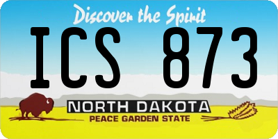 ND license plate ICS873