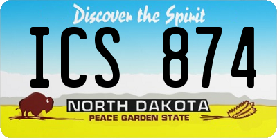 ND license plate ICS874