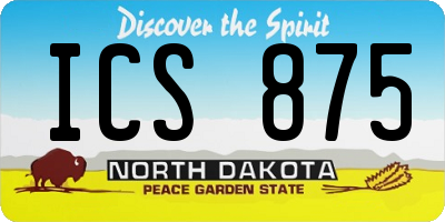 ND license plate ICS875