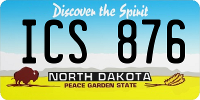 ND license plate ICS876