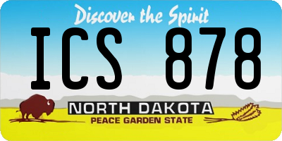 ND license plate ICS878