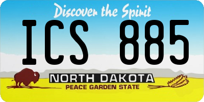ND license plate ICS885