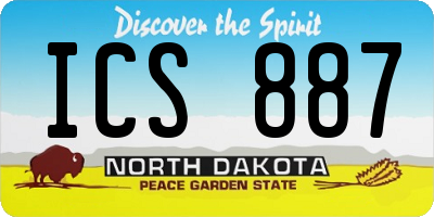 ND license plate ICS887