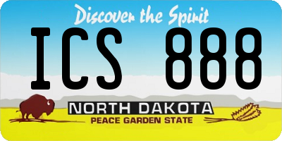 ND license plate ICS888